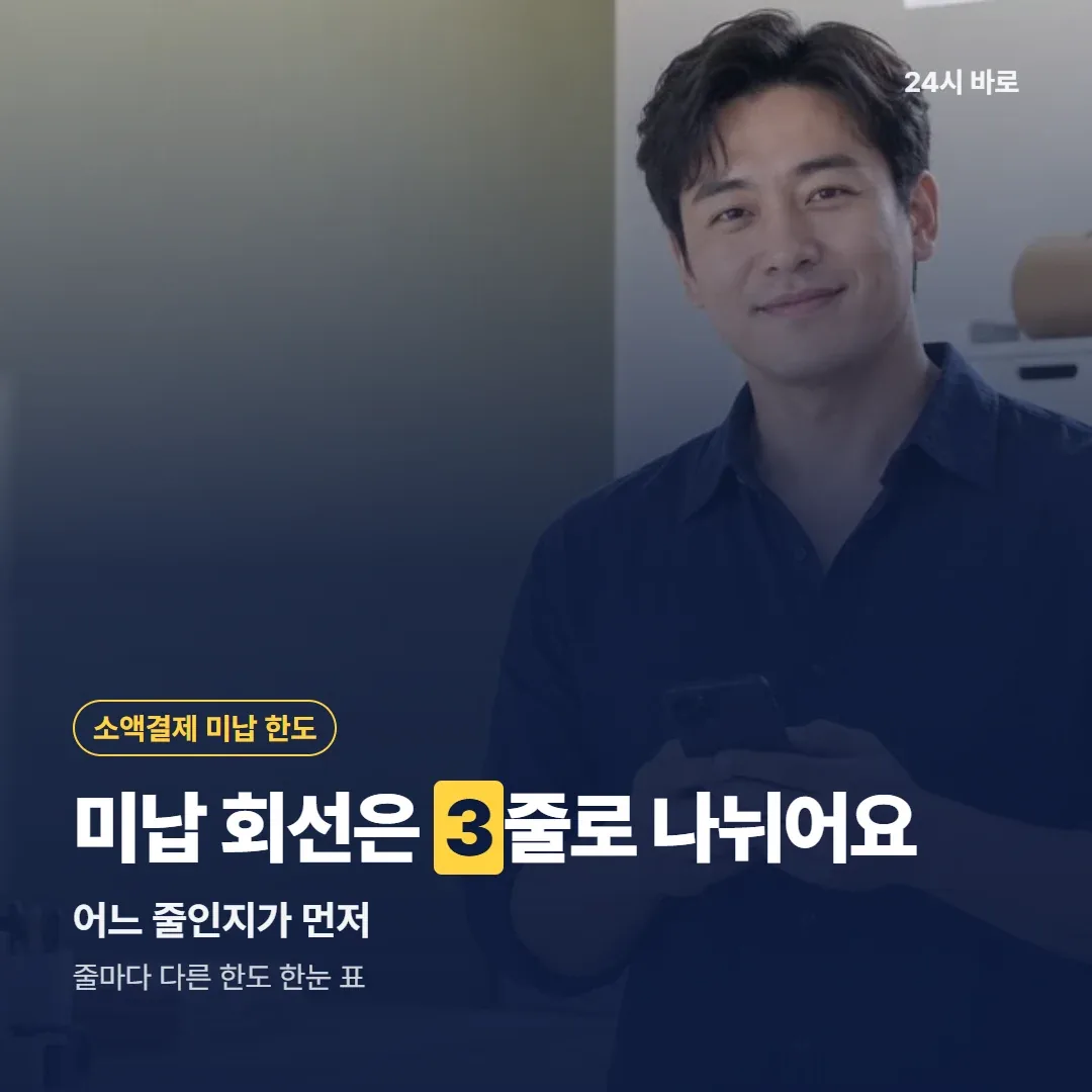 미납 회선은 3줄로 나뉘어요|어느 줄인지가 먼저|줄마다 다른 한도 한눈 표